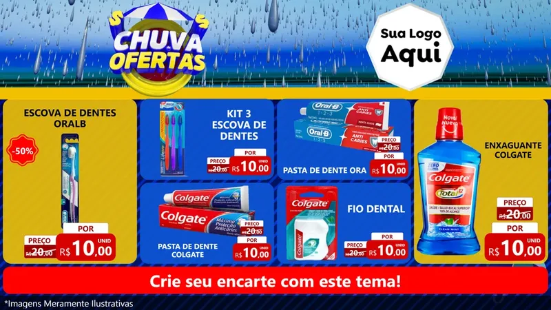 Modelo de TV para TV Horizontal com o tema Chuva de Ofertas para Higiene Pessoal