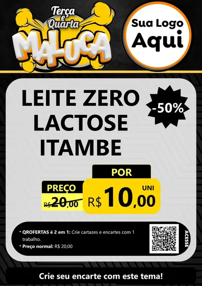 Modelo de Cartaz para Cartaz A4 Vertical com o tema Terça e Quarta Maluca para Frios e Laticínios