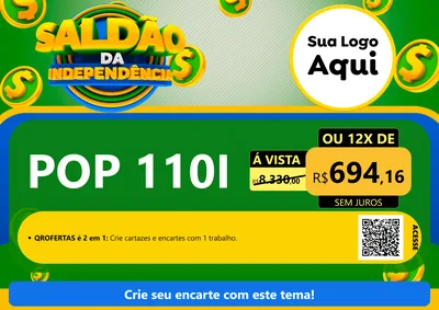 Modelo de Cartaz para Cartaz A4 Horizontal com o tema Saldão da Indepêndencia para Concessionaria de Motos