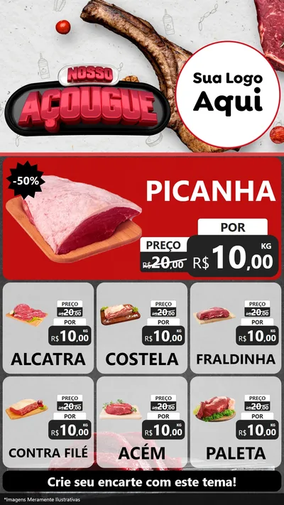 Modelo de Rede Social para Stories com o tema Nosso Açougue para Açougue