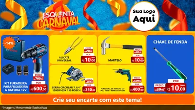 Modelo de TV para TV Horizontal com o tema Esquenta de Carnaval para Maquinas e Ferramentas