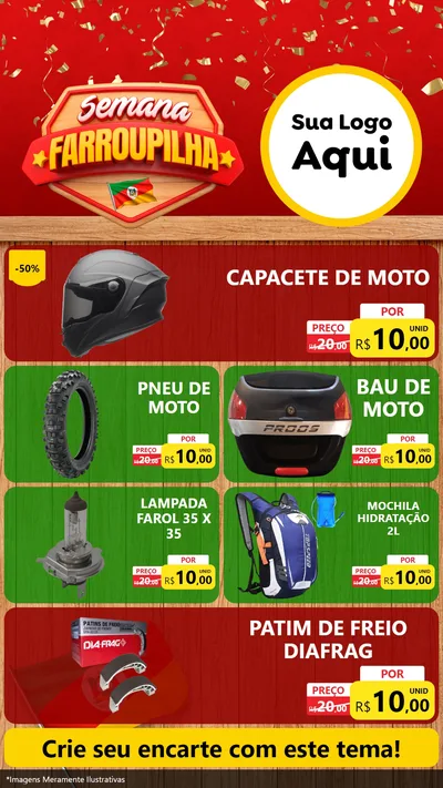 Modelo de TV para TV Vertical com o tema Semana Farroupilha para Moto peças