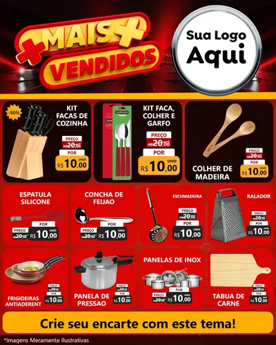 Modelo de Rede Social para Feed Instagram com o tema Mais Vendidos para Utilidades Domésticas