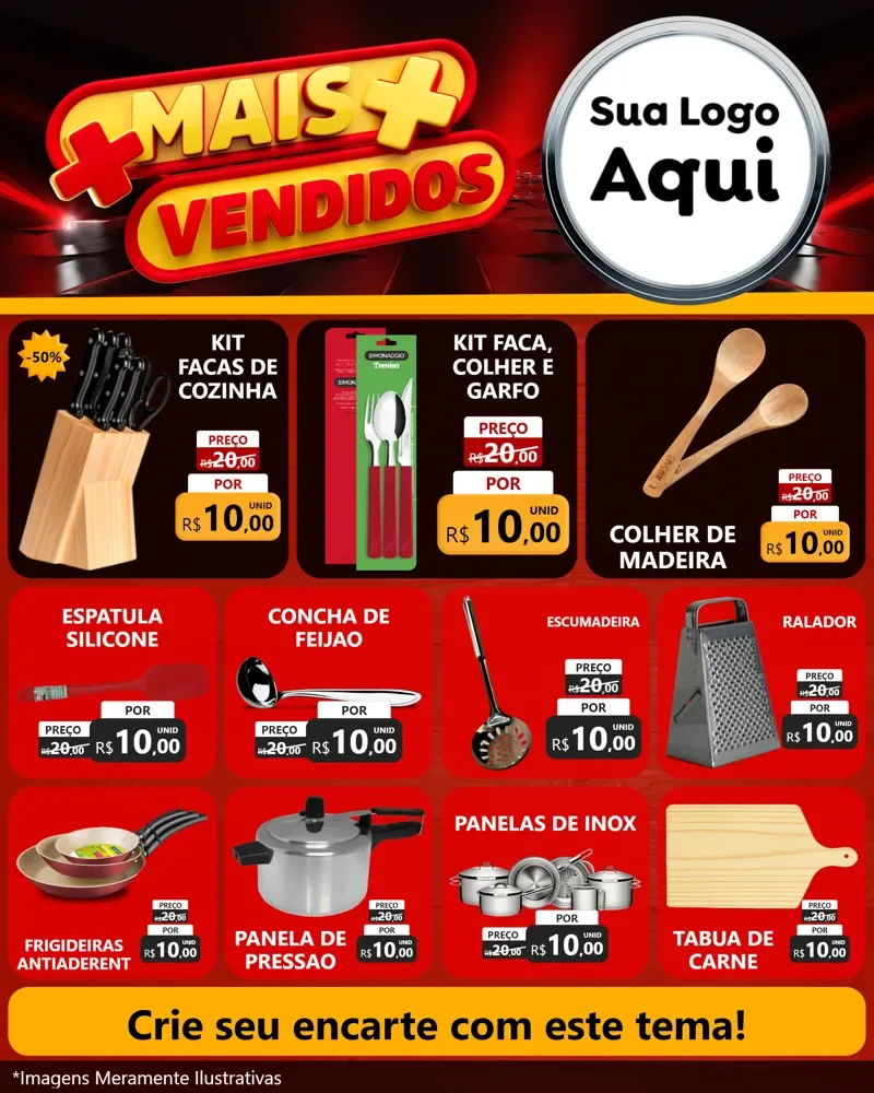 Modelo de Rede Social para Feed Instagram com o tema Mais Vendidos para Utilidades Domésticas