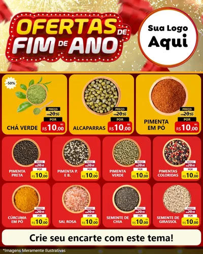 Modelo de Rede Social para Feed Instagram com o tema Ofertas de Fim de Ano para Produtos Naturais