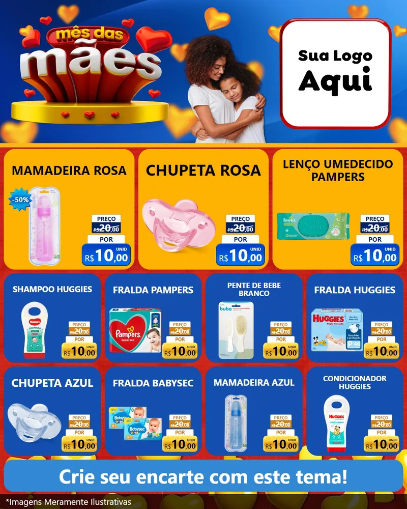 Modelo de Rede Social para Feed Instagram com o tema Mês das Mães para Bebês