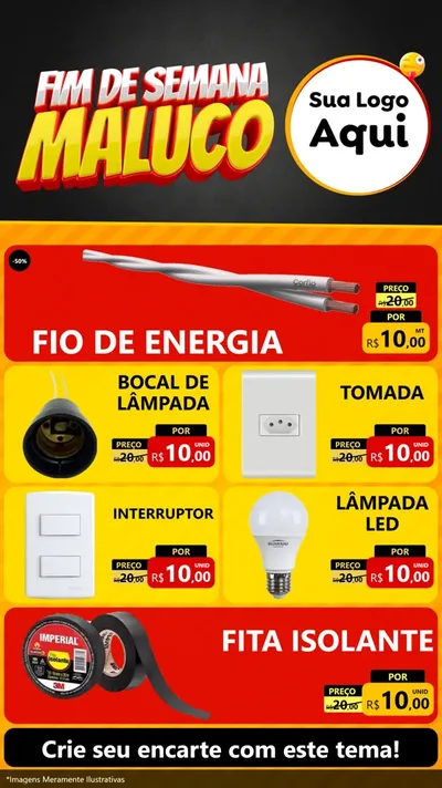 Modelo de TV para TV Vertical com o tema Final de Semana Maluco para Materiais Elétricos