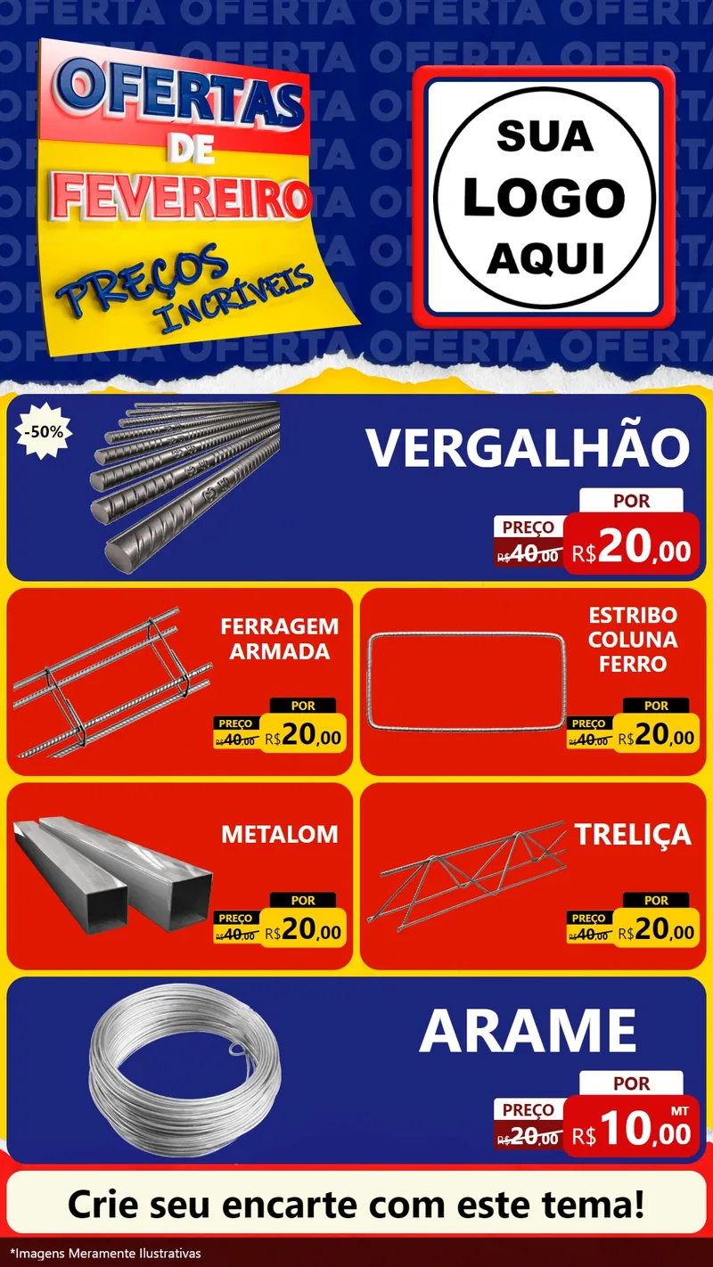Modelo de TV para TV Vertical com o tema Ofertas de Fevereiro - Preços Incríveis para Ferragens