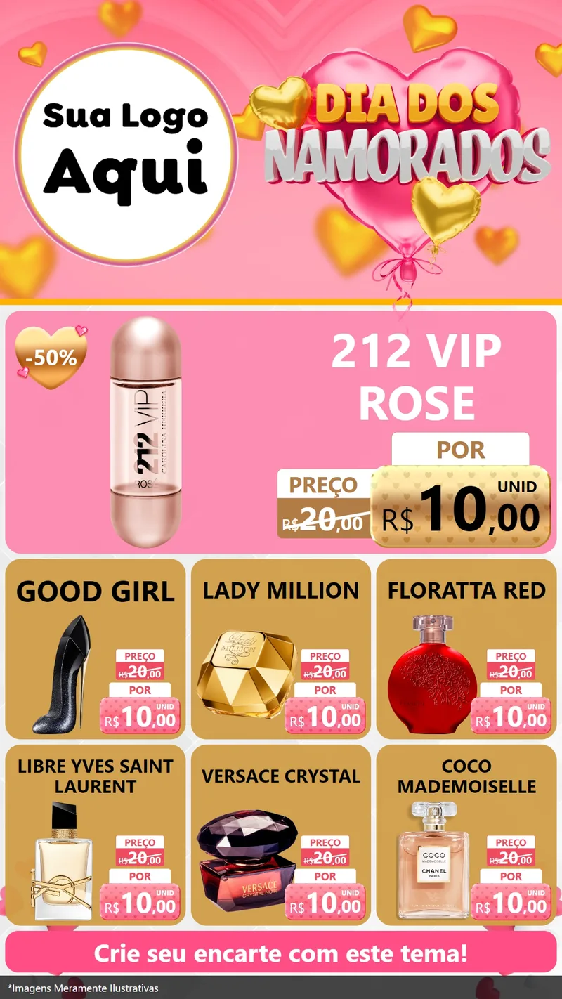 Modelo de Rede Social para Stories com o tema Dia dos Namorados para Perfumes