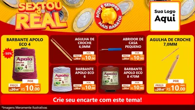 Modelo de TV para TV Horizontal com o tema Sextou do Real para Armarinho e Aviamentos