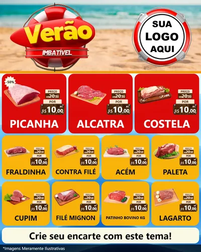 Modelo de Rede Social para Feed Instagram com o tema Verão Imbatível para Açougue