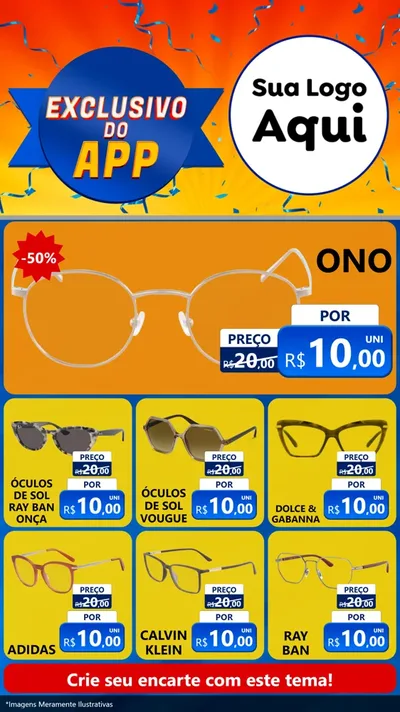 Modelo de Rede Social para Stories com o tema Exclusivo do Aplicativo para Óticas