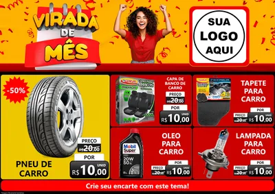 Modelo de Encarte para Encarte A4 Horizontal com o tema Virada de Mês para Auto peças
