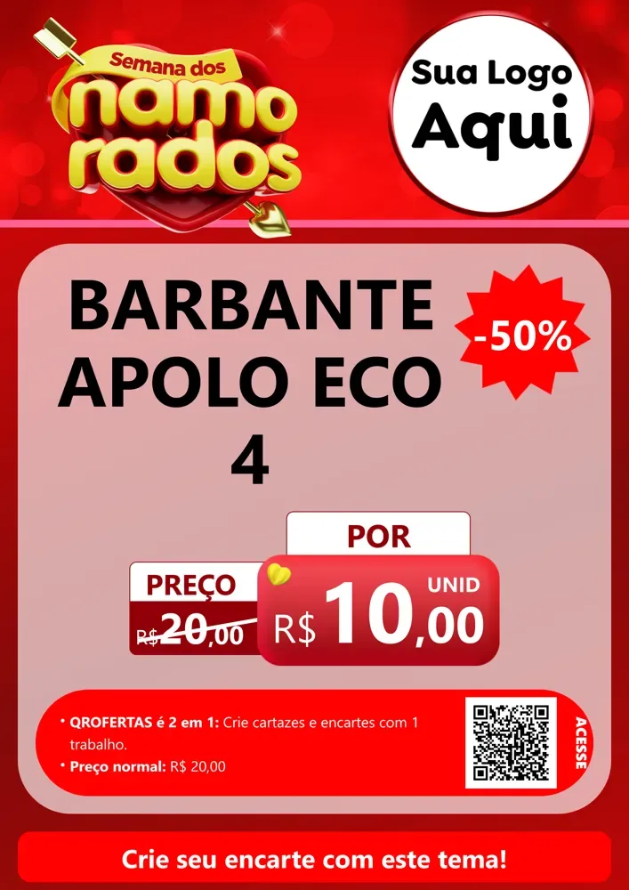 Modelo de Cartaz para Cartaz A4 Vertical com o tema Semana dos namorados para Armarinho e Aviamentos