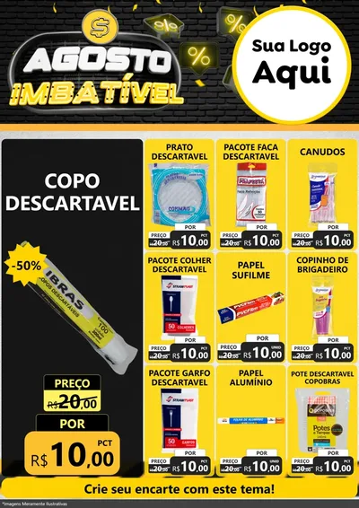 Modelo de Encarte para Encarte A4 Vertical com o tema Agosto Imbatível para Embalagens