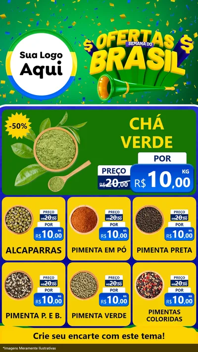 Modelo de Rede Social para Stories com o tema Ofertas Semana do Brasil para Produtos Naturais
