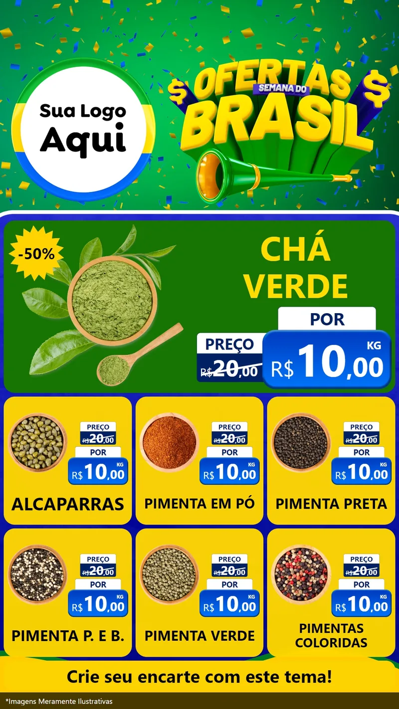 Modelo de Rede Social para Stories com o tema Ofertas Semana do Brasil para Produtos Naturais