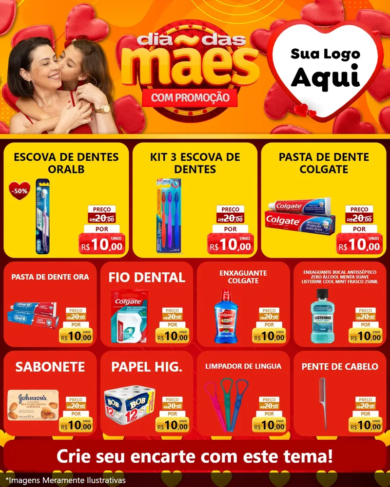 Modelo de Rede Social para Feed Instagram com o tema Dia das Mães com Promoção para Higiene Pessoal