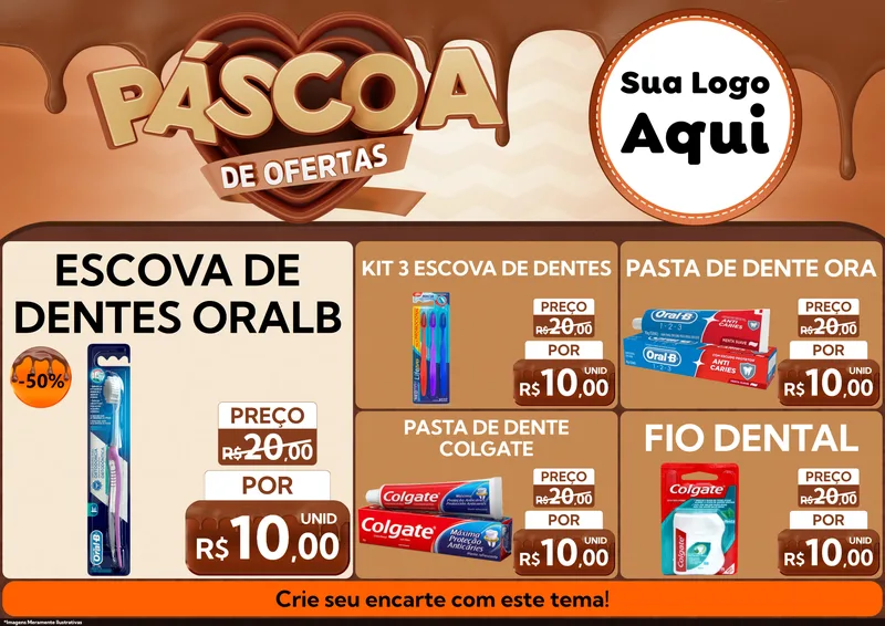 Modelo de Encarte para Encarte A4 Horizontal com o tema Páscoa de Ofertas para Higiene Pessoal