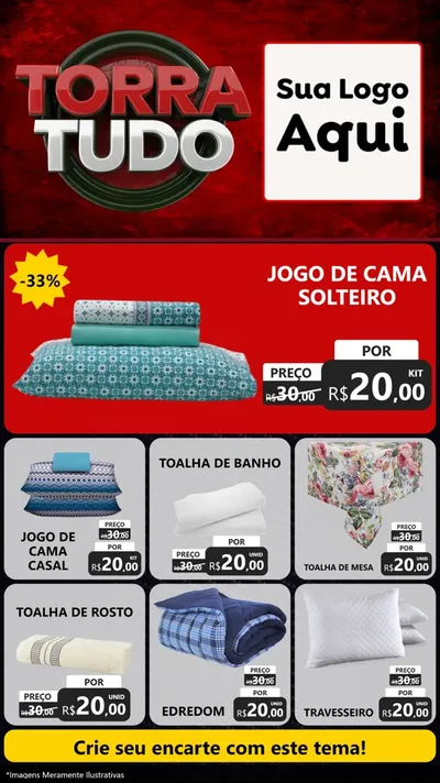 Modelo de Rede Social para Stories com o tema Torra Tudo para Cama, Mesa e Banho