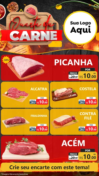 Modelo de TV para TV Vertical com o tema Quarta da Carne para Açougue