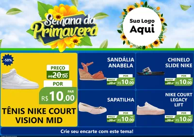 Modelo de Encarte para Encarte A4 Horizontal com o tema Semana da Primavera para Calçados