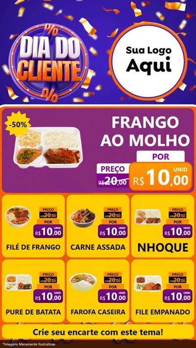 Modelo de Rede Social para Stories com o tema Dia do Cliente para Restaurante