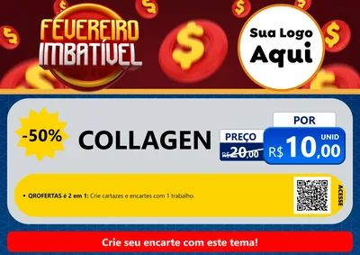 Modelo de Cartaz para Cartaz A4 Horizontal com o tema Fevereiro Imbatível para Suplementos alimentares