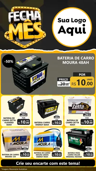 Modelo de Rede Social para Stories com o tema Fecha Mês para Baterias Elétricas