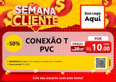 Modelo de Cartaz para Cartaz A4 Horizontal com o tema Semana do Cliente para Tubos e conexões