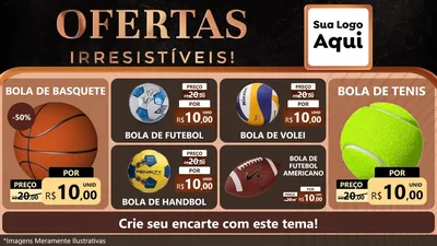 Modelo de TV para TV Horizontal com o tema Ofertas Irresistíveis! para Artigos Esportivos