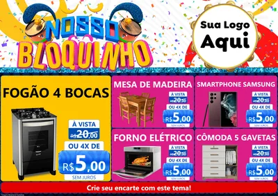 Modelo de Encarte para Encarte A4 Horizontal com o tema Nosso Bloquinho para Móveis e Eletro