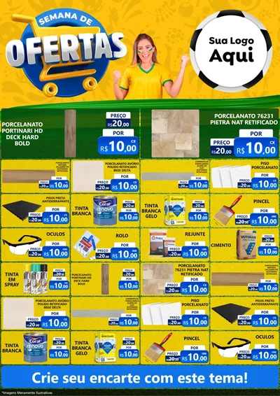 Modelo de Encarte para Encarte A4 Vertical com o tema Semana de Ofertas - Copa para Pisos e revestimentos