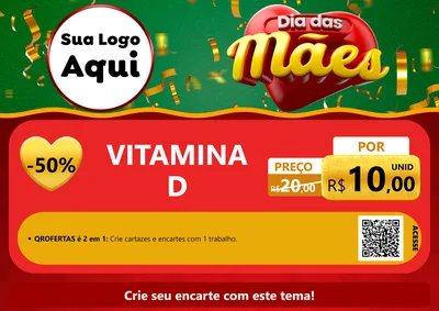 Modelo de Cartaz para Cartaz A4 Horizontal com o tema Dia das Mães para Farmácia