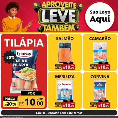 Modelo de Rede Social para Feed Facebook com o tema Aproveite e Leve Também para Peixaria