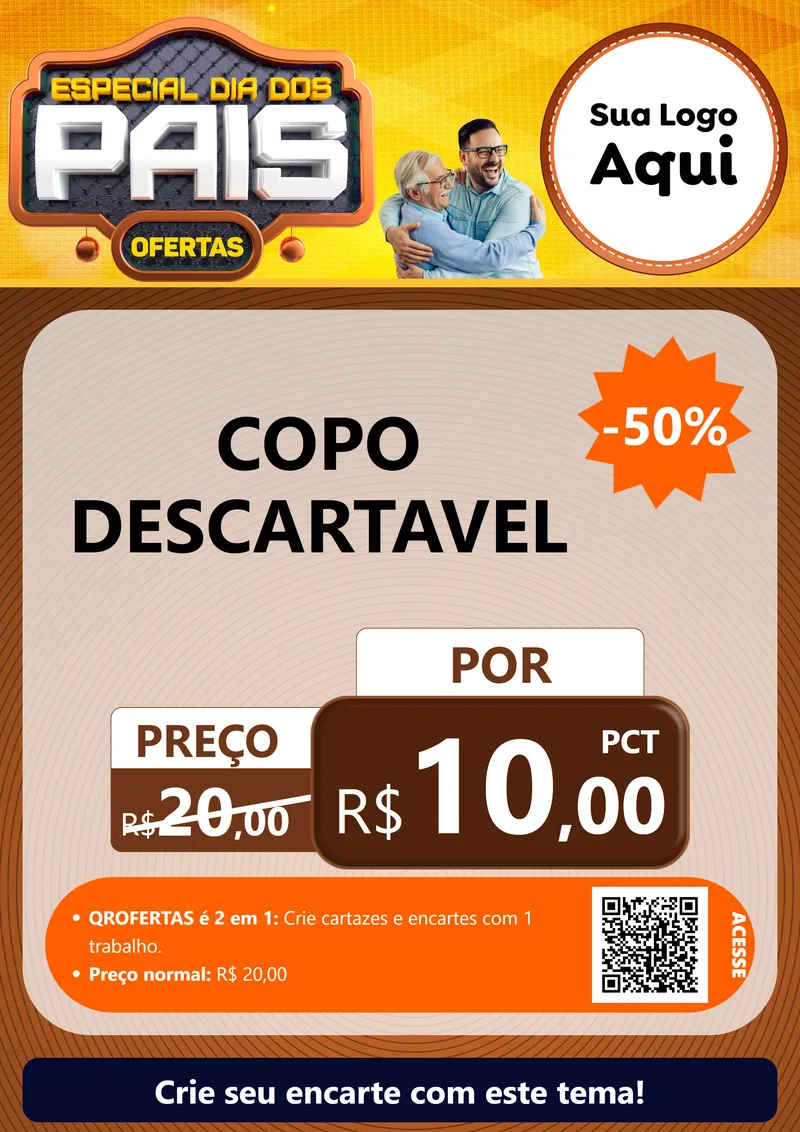 Modelo de Cartaz para Cartaz A4 Vertical com o tema Especial Dia dos Pais para Embalagens