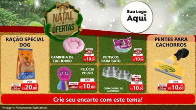 Modelo de TV para TV Horizontal com o tema Ofertas de Natal para Pet Shop