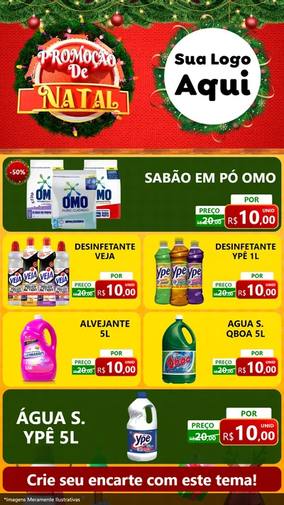 Modelo de TV para TV Vertical com o tema Promoção de Natal para Produtos de Limpeza