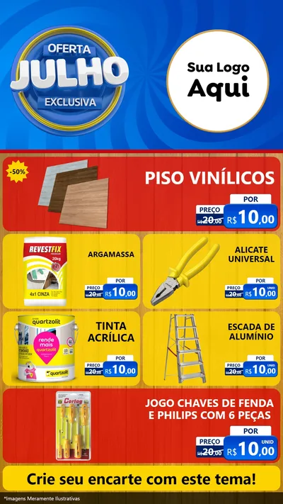 Modelo de TV para TV Vertical com o tema Oferta Exclusiva, Julho para Material para Construção