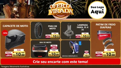 Modelo de TV para TV Horizontal com o tema Oferta da Virada para Moto peças