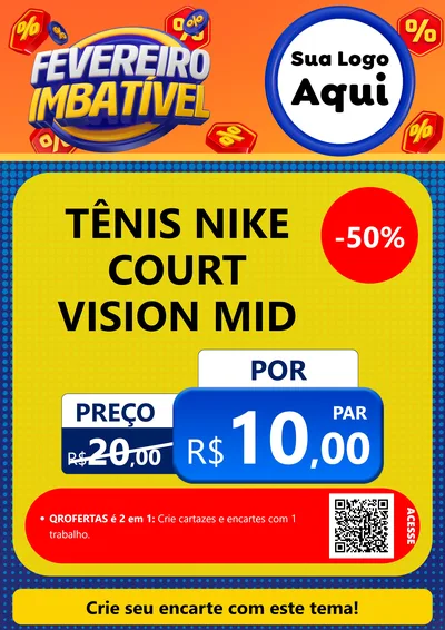 Modelo de Cartaz para Cartaz A4 Vertical com o tema Fevereiro Imbatível para Calçados