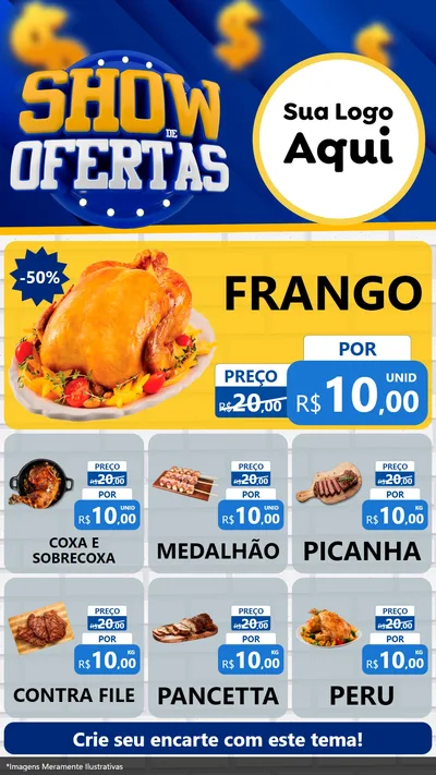 Modelo de Rede Social para Stories com o tema Show de Ofertas para Assados