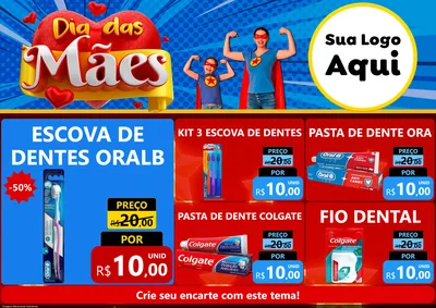 Modelo de Encarte para Encarte A4 Horizontal com o tema Dia das Mães para Higiene Pessoal