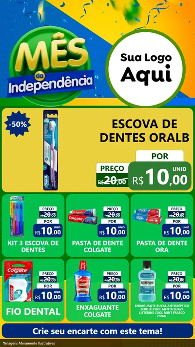 Modelo de Rede Social para Stories com o tema Mês da Independência para Higiene Pessoal