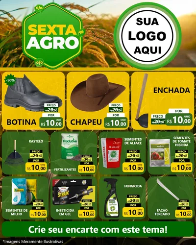 Modelo de Rede Social para Feed Instagram com o tema Sexta Agro para Agropecuária