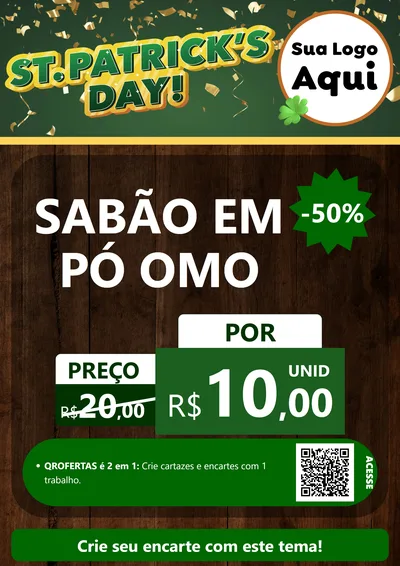 Modelo de Cartaz para Cartaz A4 Vertical com o tema St Patriks Day para Produtos de Limpeza