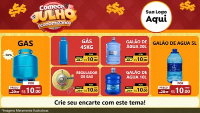 Modelo de TV para TV Horizontal com o tema Comece Julho Economizando para Água e gás
