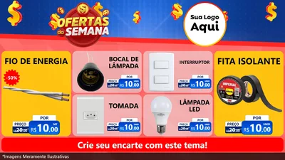 Modelo de TV para TV Horizontal com o tema Ofertas Da Semana para Materiais Elétricos