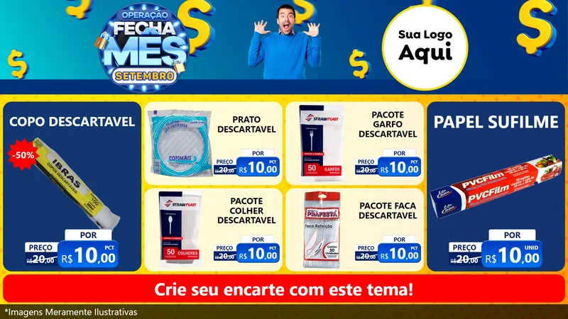 Modelo de TV para TV Horizontal com o tema Operação Fecha Mês Setembro para Embalagens