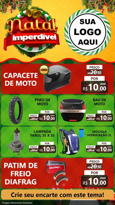 Modelo de TV para TV Vertical com o tema Natal Imperdível para Moto peças